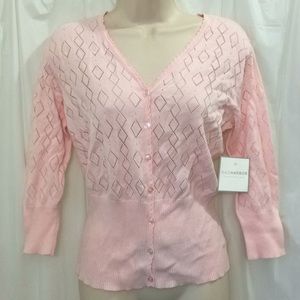 NWT Sag Harbor Size S Button Down Pink Top So Cute